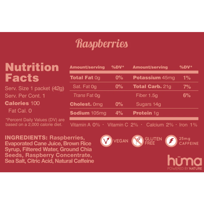 Huma Raspberry with Caffeine Chia Gel