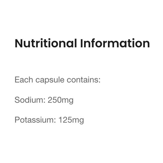 Precision Fuel and Hydration Electrolyte Capsules 250mg