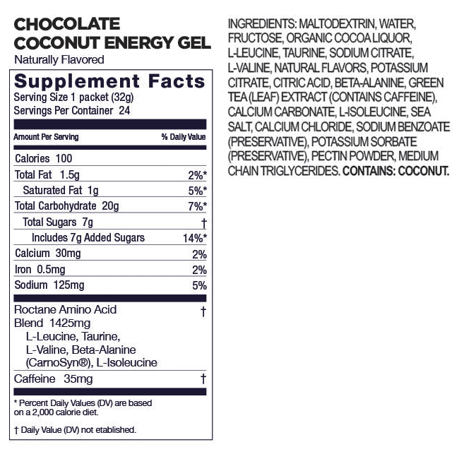 Gu Roctane Chocolate Coconut Gel (Caffeine)