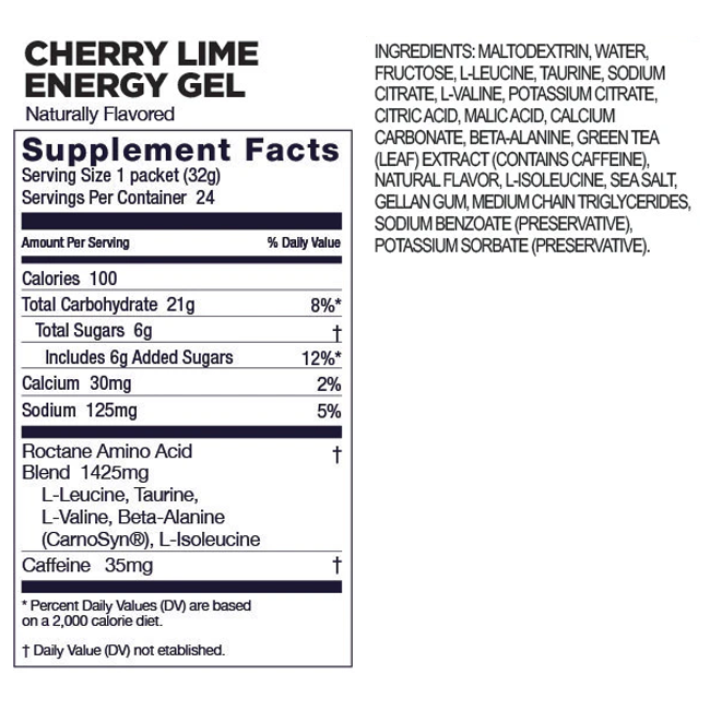 Gu Roctane Cherry Lime Gel (Caffeine)