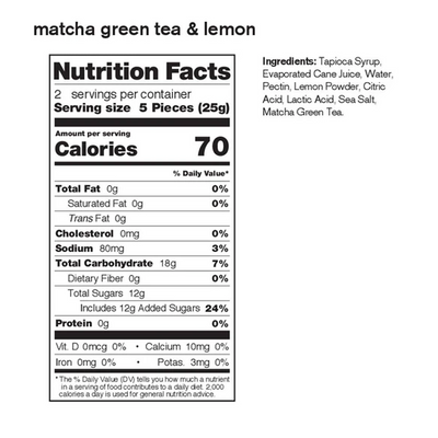 Skratch Fruit Chews 50g Matcha Green Tea and Lemon