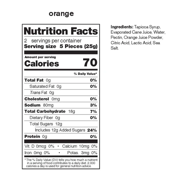 Skratch Fruit Chews 50g Orange