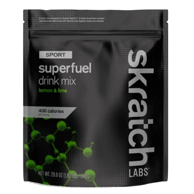 Skratch Super High Carb Drink Mix 8-Serving Resealable Bag (840g) - Lemon and Lime
